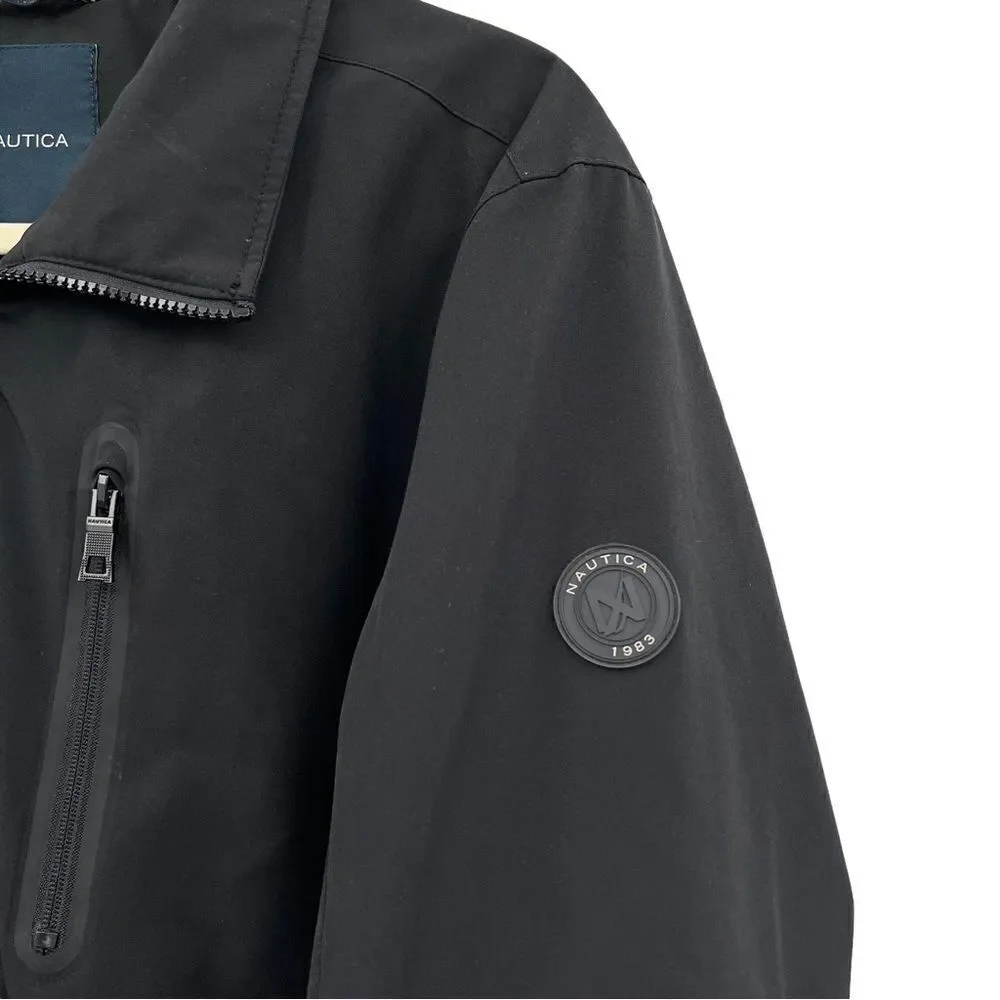 Nautica Black Soft Shell and Fleece Wind and Water Resistant Jacket Size M
